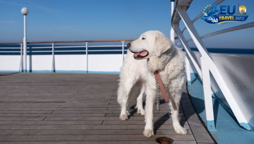 traveling by ferry to mykonos dog