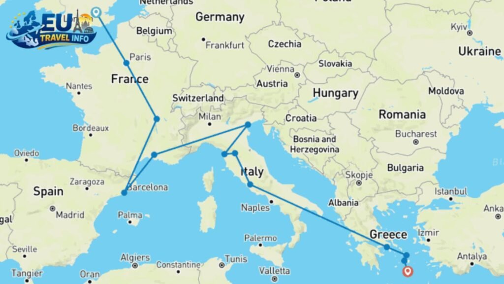 France Spain Italy Greece Itinerary