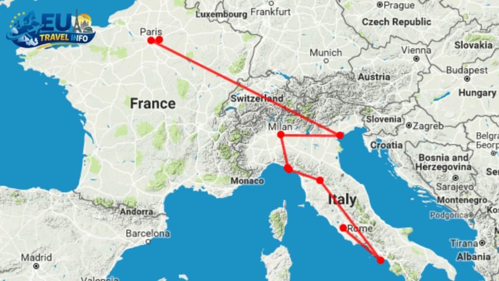 Paris Italy Rome Itinerary
