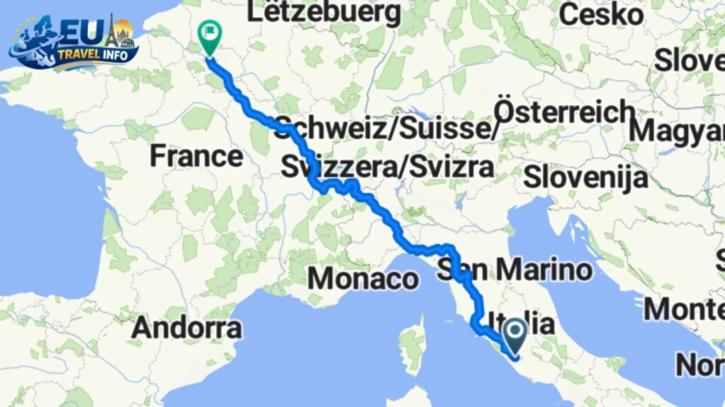 Paris to Rome Driving Itinerary