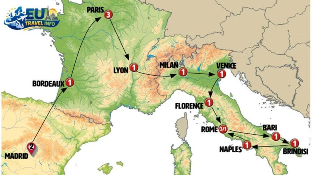Spain France Germany Italy Itinerary