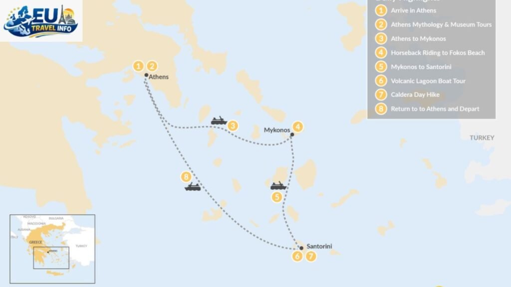 The Classic Route Athens, Mykonos, and Santorini