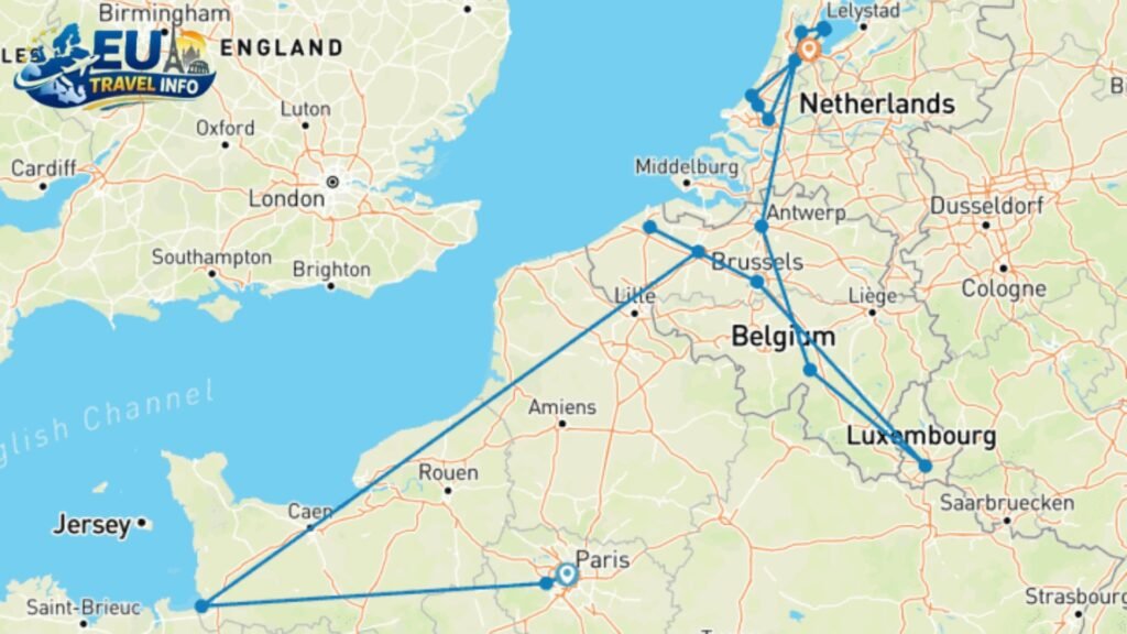 The North Route Brussels and Amsterdam