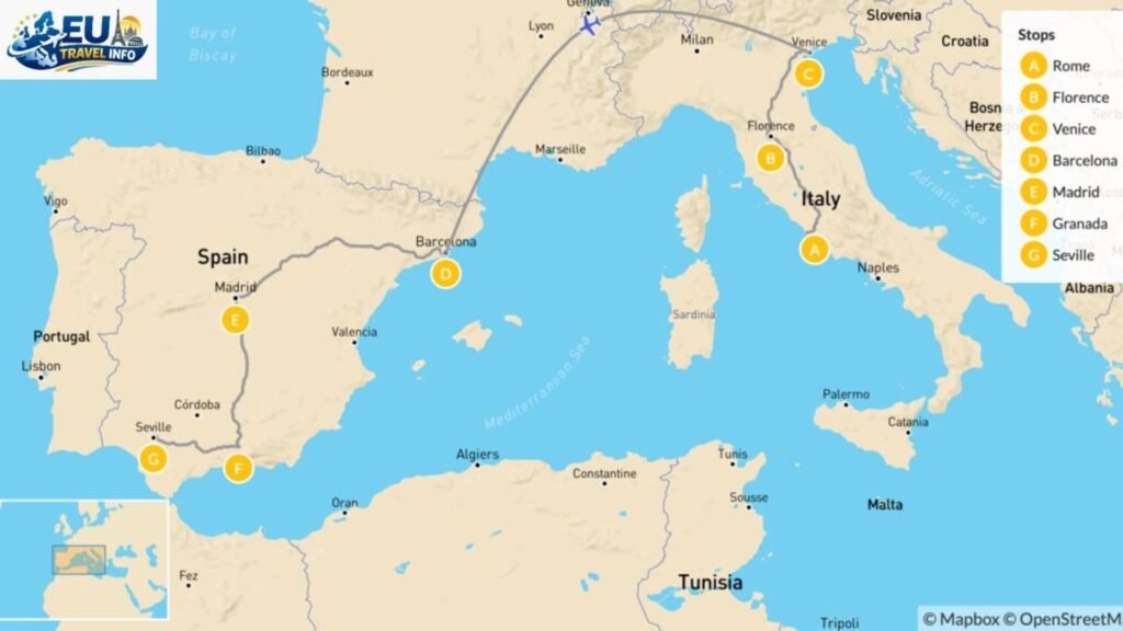 Heading South to Spain and Italy